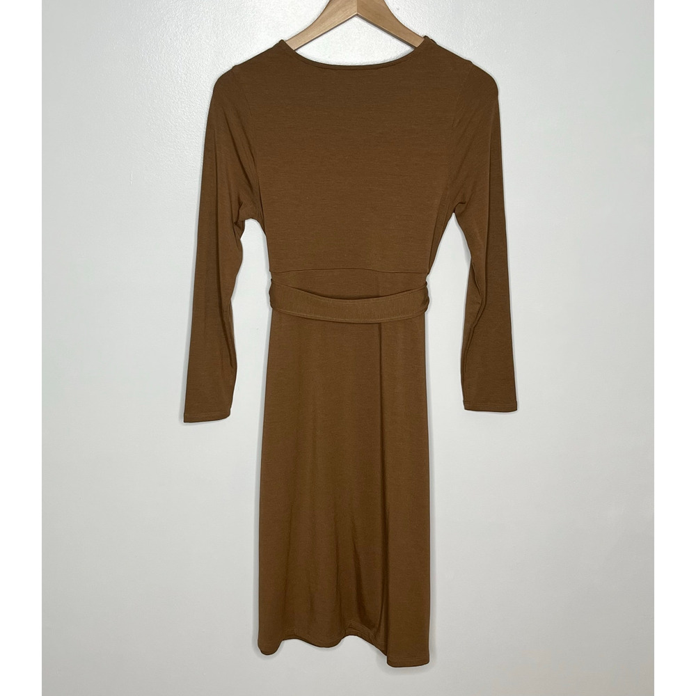 Soft Surroundings Paula Cocoa Brown Belted Sweater Knit Midi Dress PXS - Picture 11 of 12